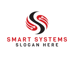 Technology Circuit Letter S logo