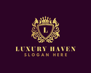 Shield Luxury Crown logo design