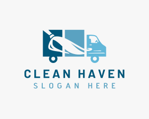 Sanitation Cleaning Truck logo design