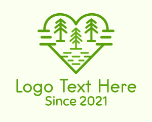 Heart Pine Tree Forest logo
