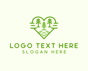 Heart Pine Tree Forest logo