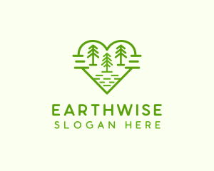 Heart Pine Tree Forest logo