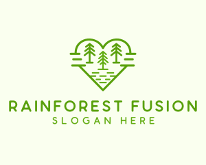 Heart Pine Tree Forest logo