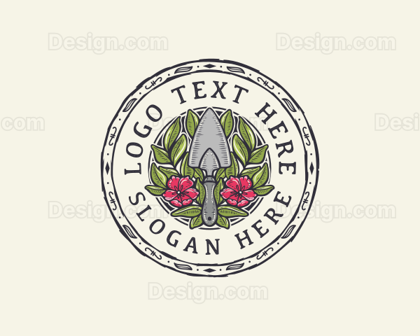 Gardening Trowel Landscaping Logo