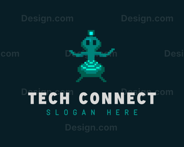 Alien Pixel Video Game Logo