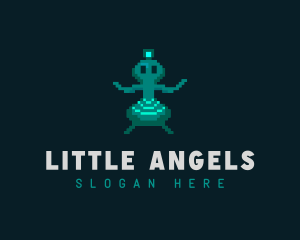 Alien Pixel Video Game Logo