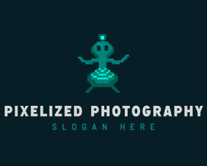 Alien Pixel Video Game logo design