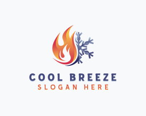 Flame HVAC Snowflake logo design