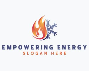 Flame HVAC Snowflake logo design