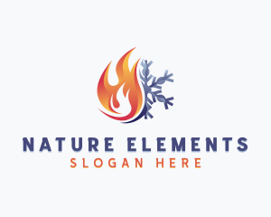 Flame HVAC Snowflake logo design