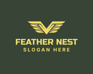 Military Feather Wings logo design