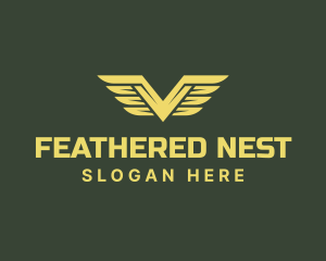 Military Feather Wings logo design