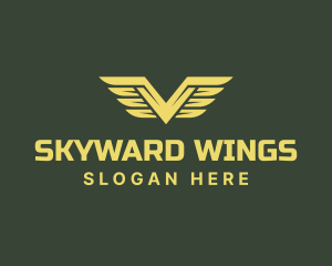 Military Feather Wings logo design