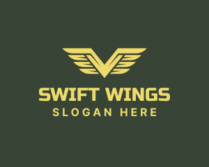 Military Feather Wings logo design