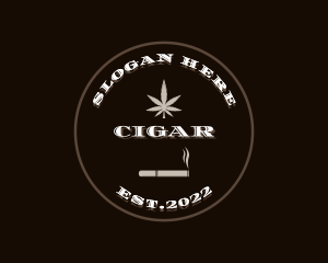 Smoking Marijuana Leaves logo design