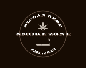 Smoking Marijuana Leaves logo design