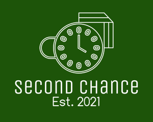 Coffee Cup Clock Time logo