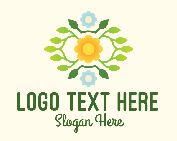 Flower & Leaves Wreath  logo