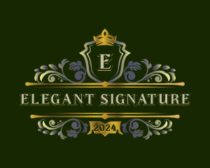 Elegant Shield Ornamental logo design