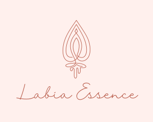 Red Vulva Monoline logo design