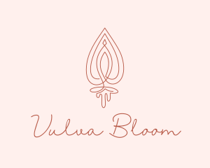 Red Vulva Monoline logo design