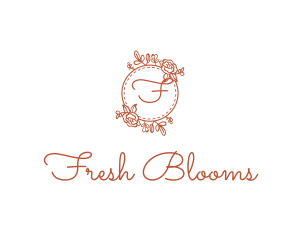 Floral Wedding Garland  logo design