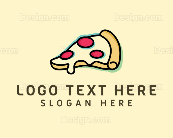 Pizza Slice Anaglyph Logo