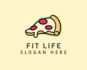 Pizza Slice Anaglyph Logo