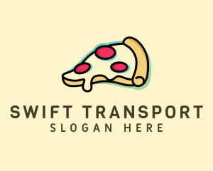 Pizza Slice Anaglyph Logo