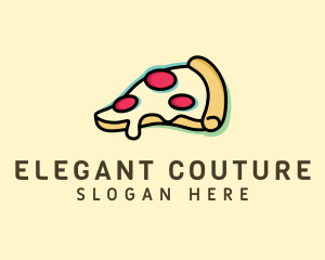 Pizza Slice Anaglyph logo design