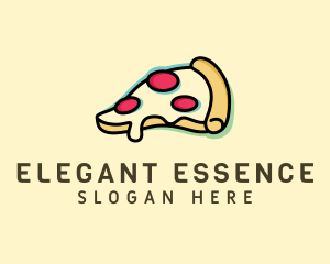 Pizza Slice Anaglyph logo design