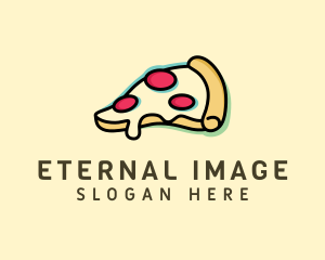 Pizza Slice Anaglyph logo