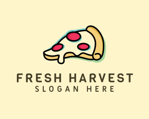 Pizza Slice Anaglyph logo design