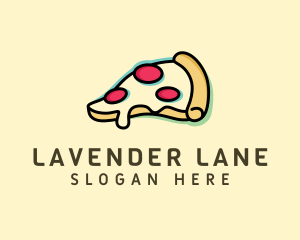 Pizza Slice Anaglyph logo design