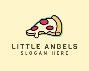 Pizza Slice Anaglyph logo design