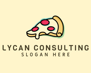 Pizza Slice Anaglyph logo design