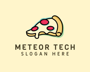 Pizza Slice Anaglyph logo design