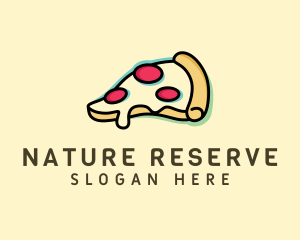 Pizza Slice Anaglyph logo design