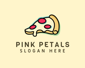 Pizza Slice Anaglyph logo design