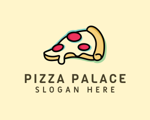 Pizza Slice Anaglyph logo