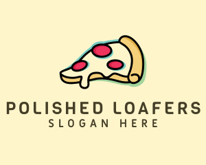 Pizza Slice Anaglyph logo design