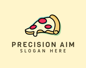 Pizza Slice Anaglyph logo design