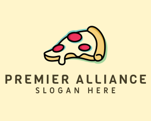 Pizza Slice Anaglyph logo design