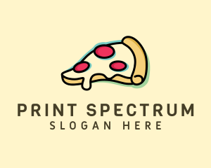 Pizza Slice Anaglyph logo design