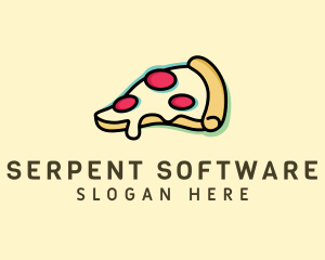 Pizza Slice Anaglyph logo design