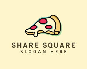 Pizza Slice Anaglyph logo design