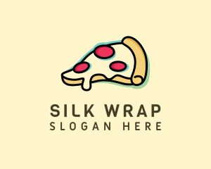 Pizza Slice Anaglyph logo design