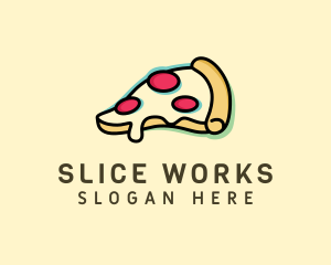 Pizza Slice Anaglyph logo