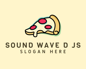 Pizza Slice Anaglyph logo design