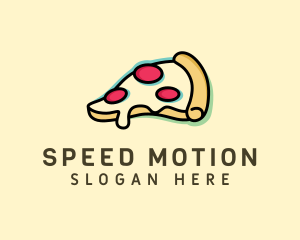 Pizza Slice Anaglyph logo design